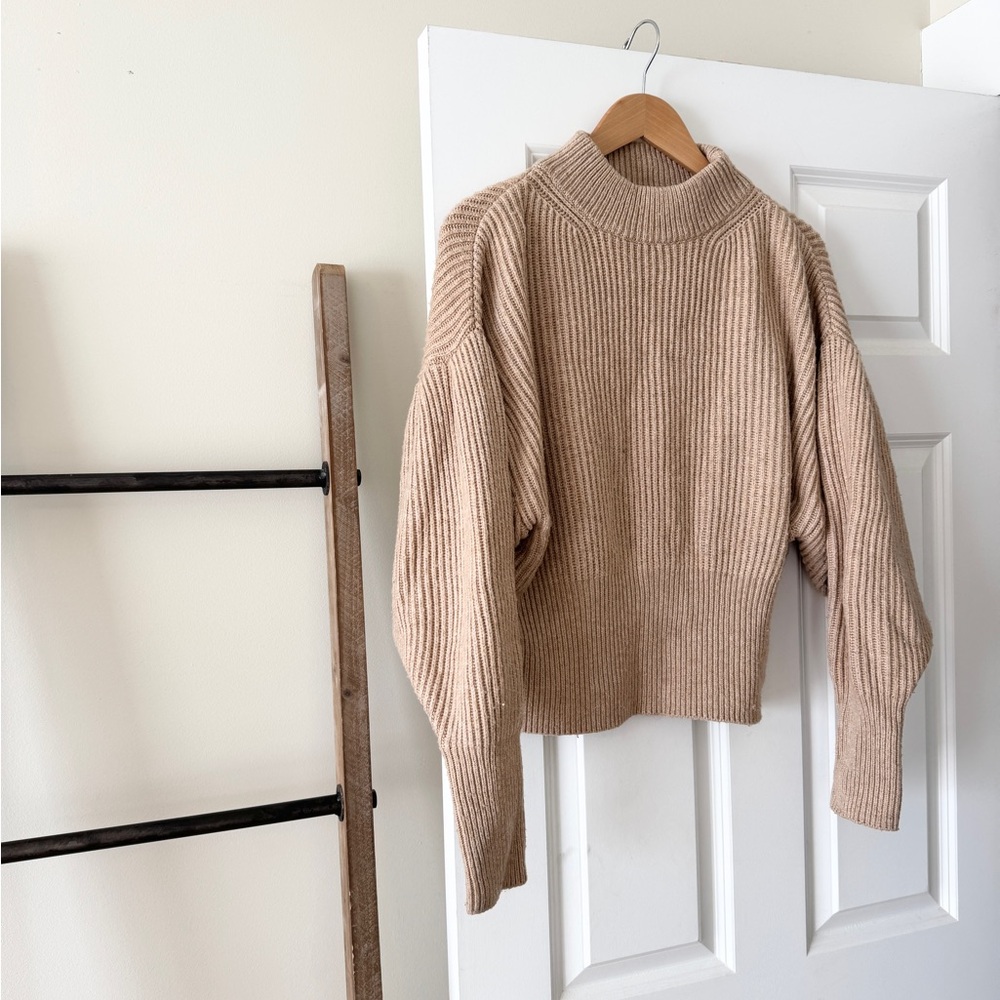 Zara Tan Ribbed Sweater